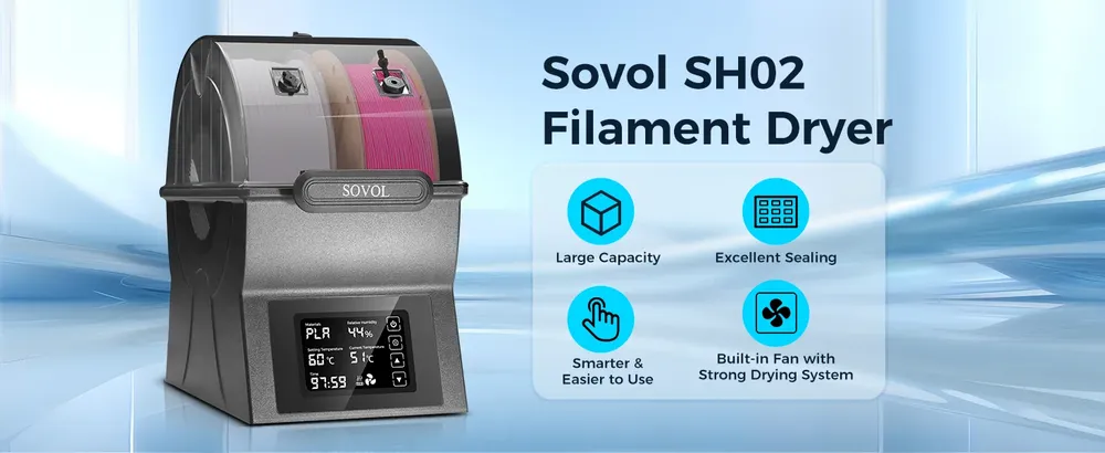 Filamenttrockner SH02 mit PTC-Heizung für 3D-Drucker