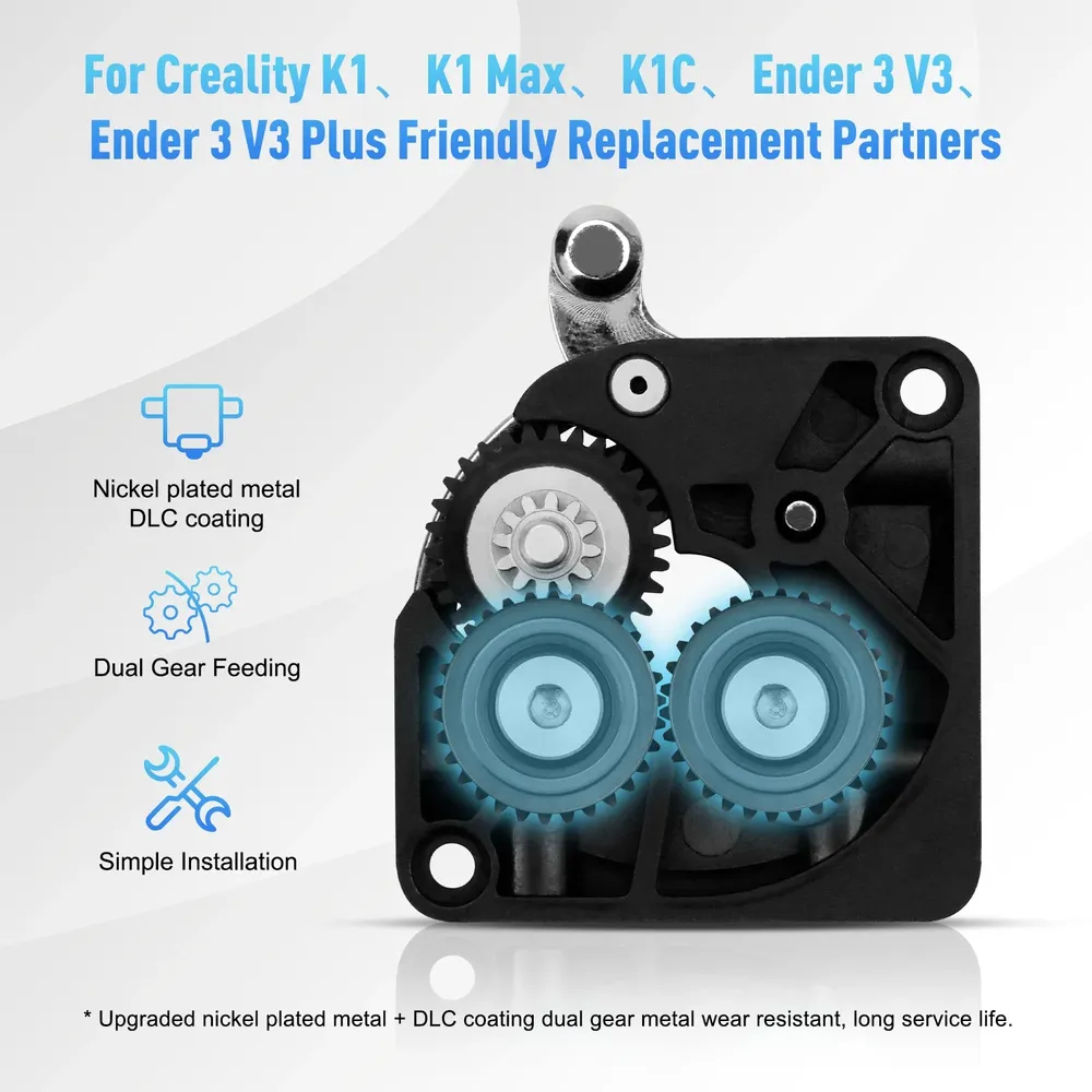 Ganzmetall-Extruder-Filamentrad für Creality K1 K1 Max vernickelt