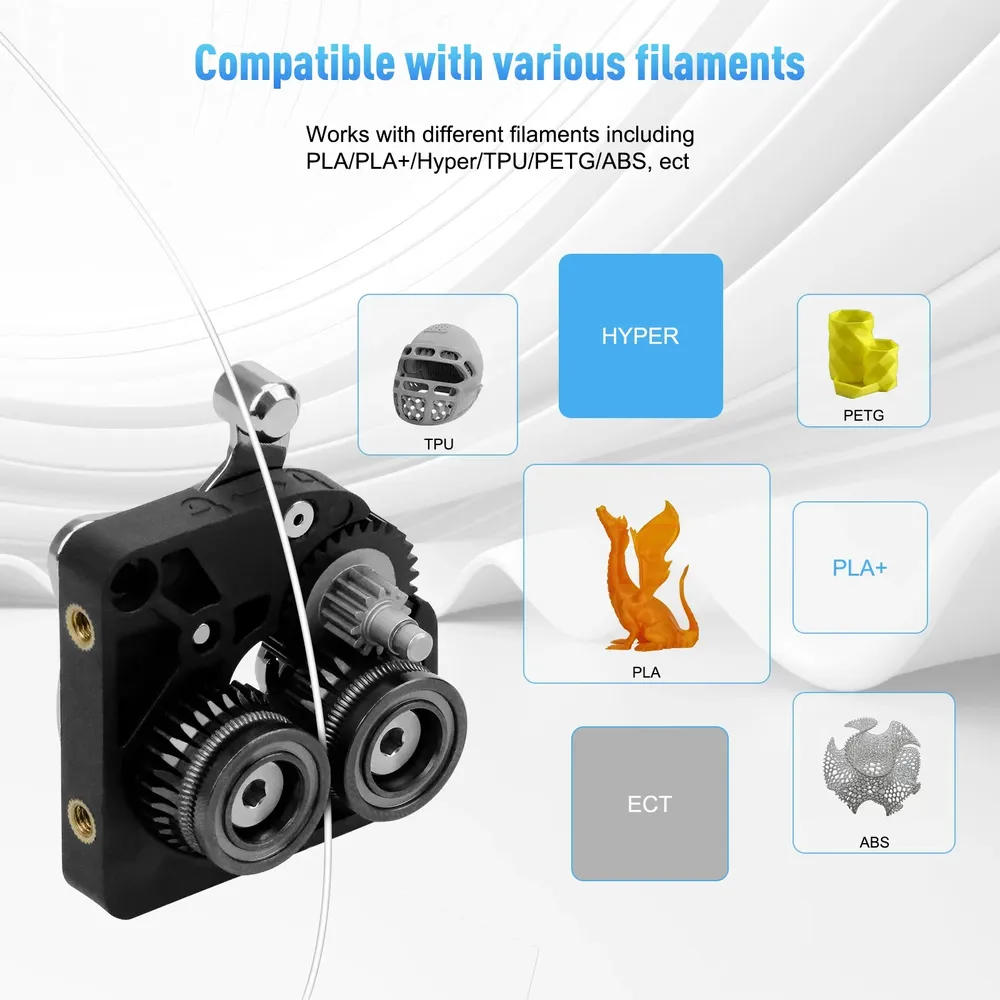 Ganzmetall-Extruder-Filamentrad für Creality K1 K1 Max vernickelt