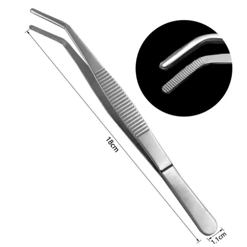 Gebogene Pinzette Edelstahl 12,5-18 cm