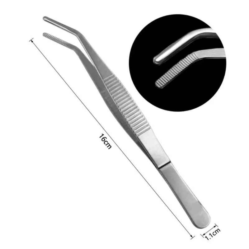 Gebogene Pinzette Edelstahl 12,5-18 cm