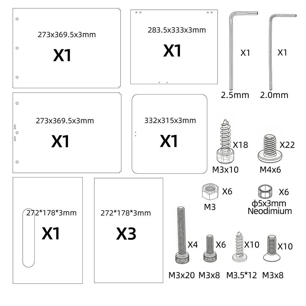 Gehäuse Kit für Flashforge Adventurer AD5X isoliert staubdicht