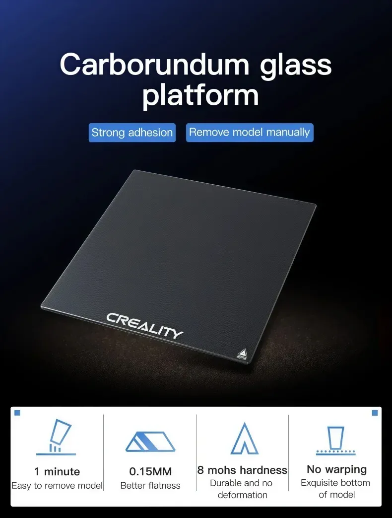 Glasplatte gehärtet 235 mm für Creality Ender 3