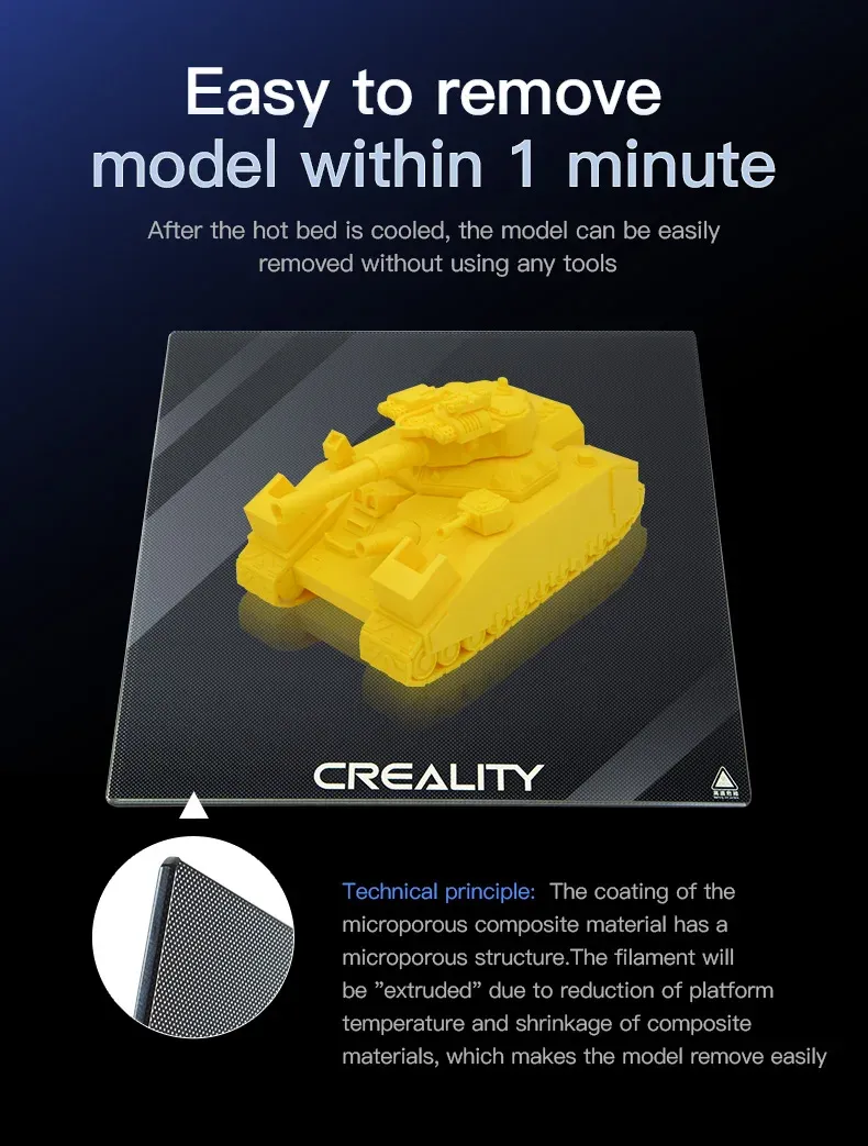 Glasplatte Karbidsand 235 mm für Creality Ender 3