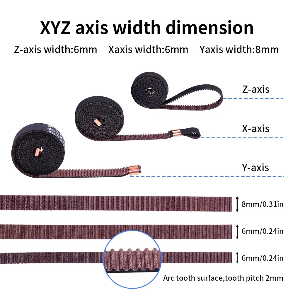 GT2-Zahnriemen 6mm/8mm Breite für Kobra 3 Combo