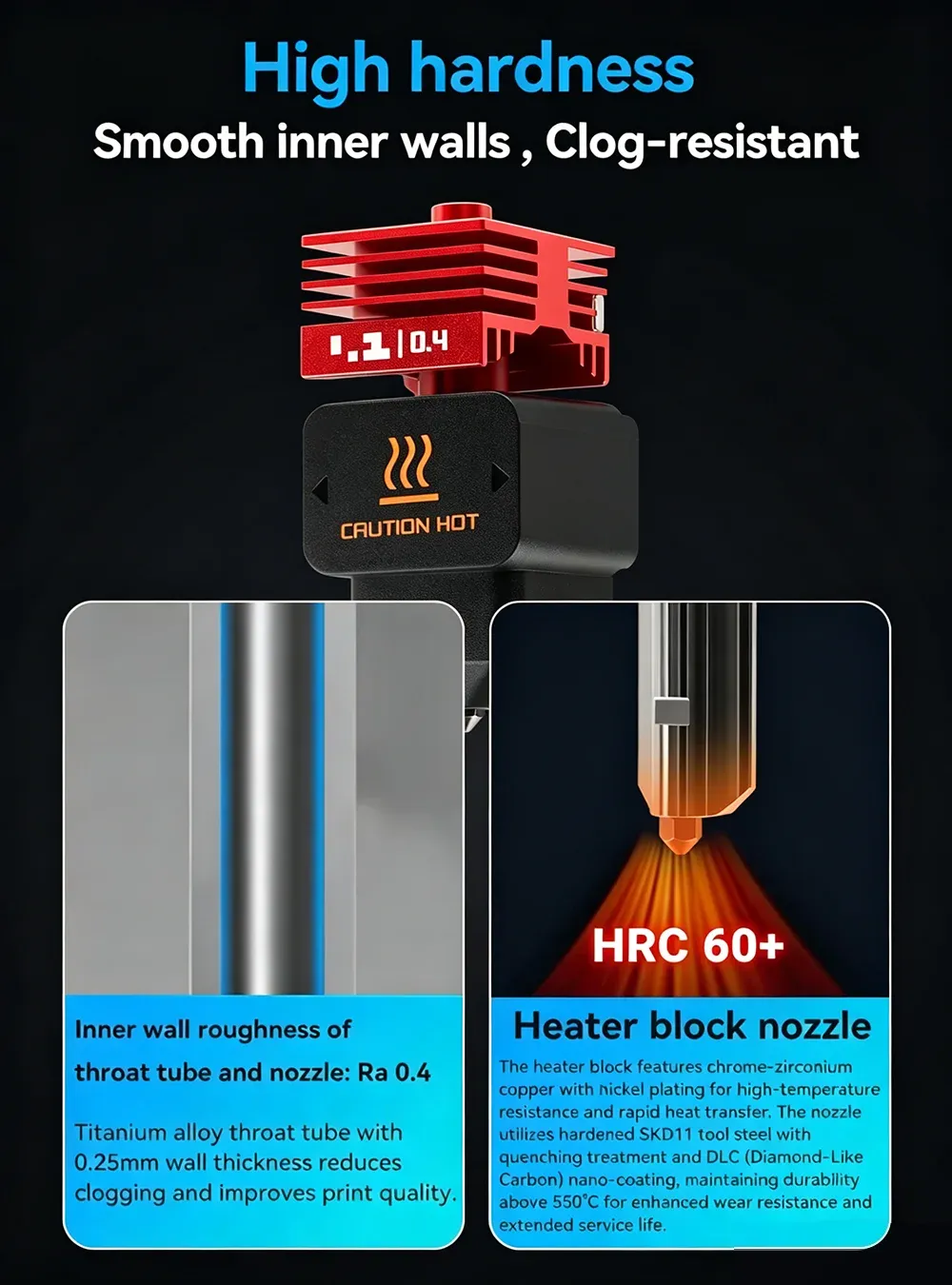 H2D H2S H2C Hotend-Kit mit gehärteter Düse