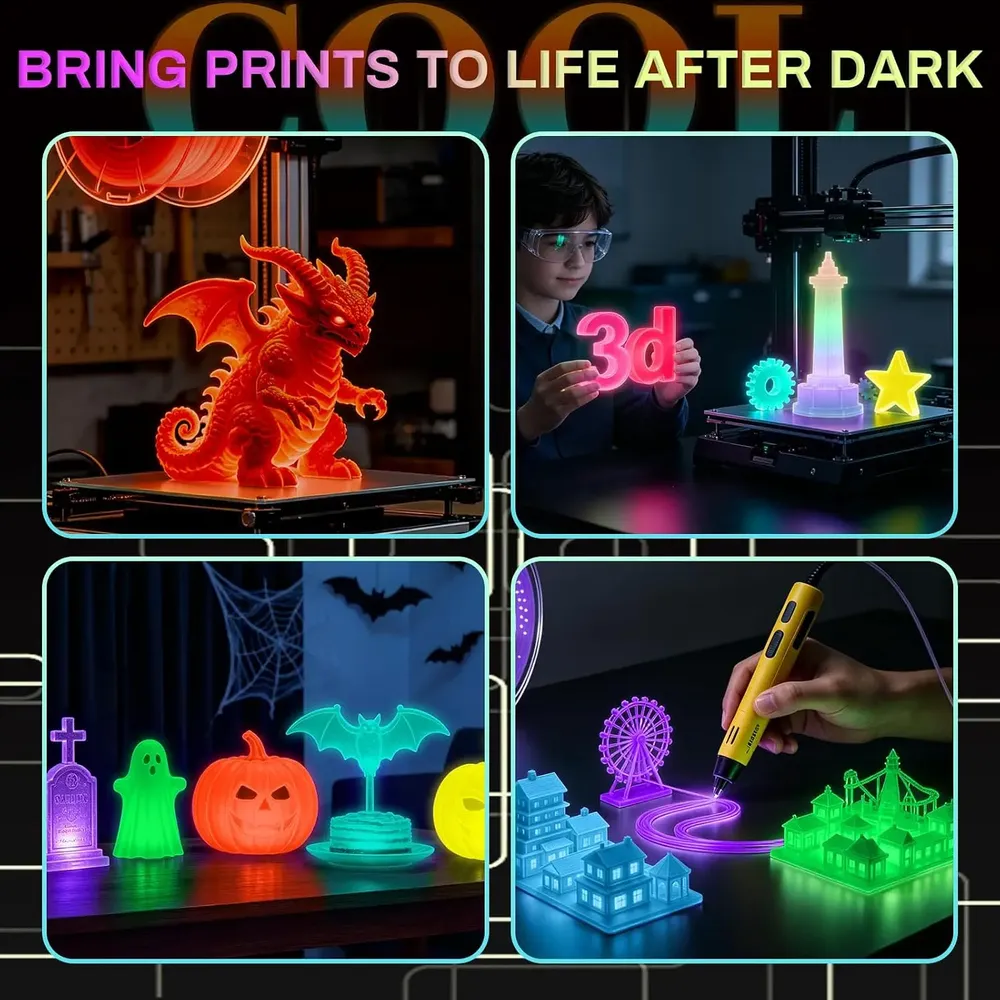 Halloween PLA Filament Set 1,75mm leuchtend 4 Packungen