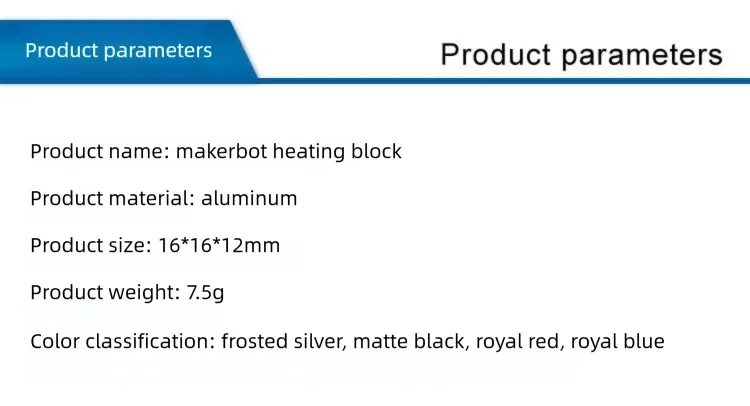 Heizblock E3D V5 V6 MK7 MK8 CR-6 SE Volcano Aluminium Messing