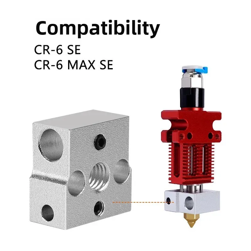Heizblock E3D V5 V6 MK7 MK8 CR-6 SE Volcano Aluminium Messing