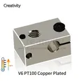 Heizblock V6 PT100 plattiertes Kupfer Messing für E3D V6 – 2