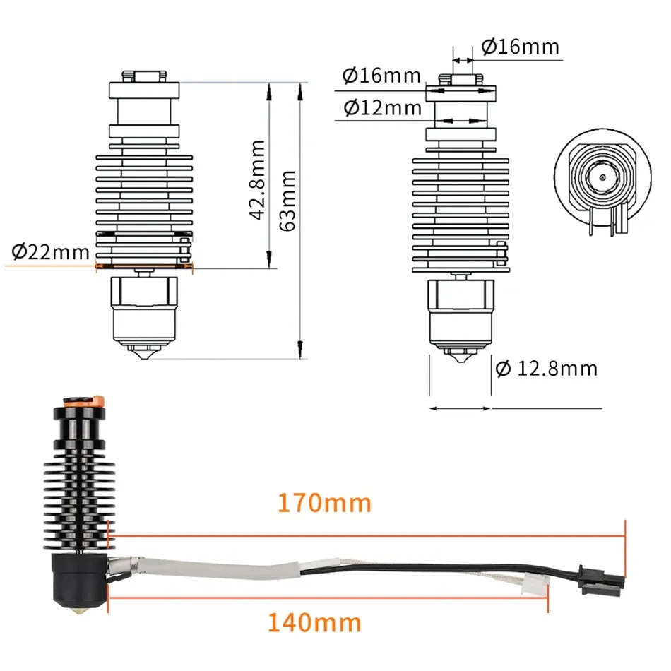 Heizkern und Thermistor für V6 Hotend Voron Prusa