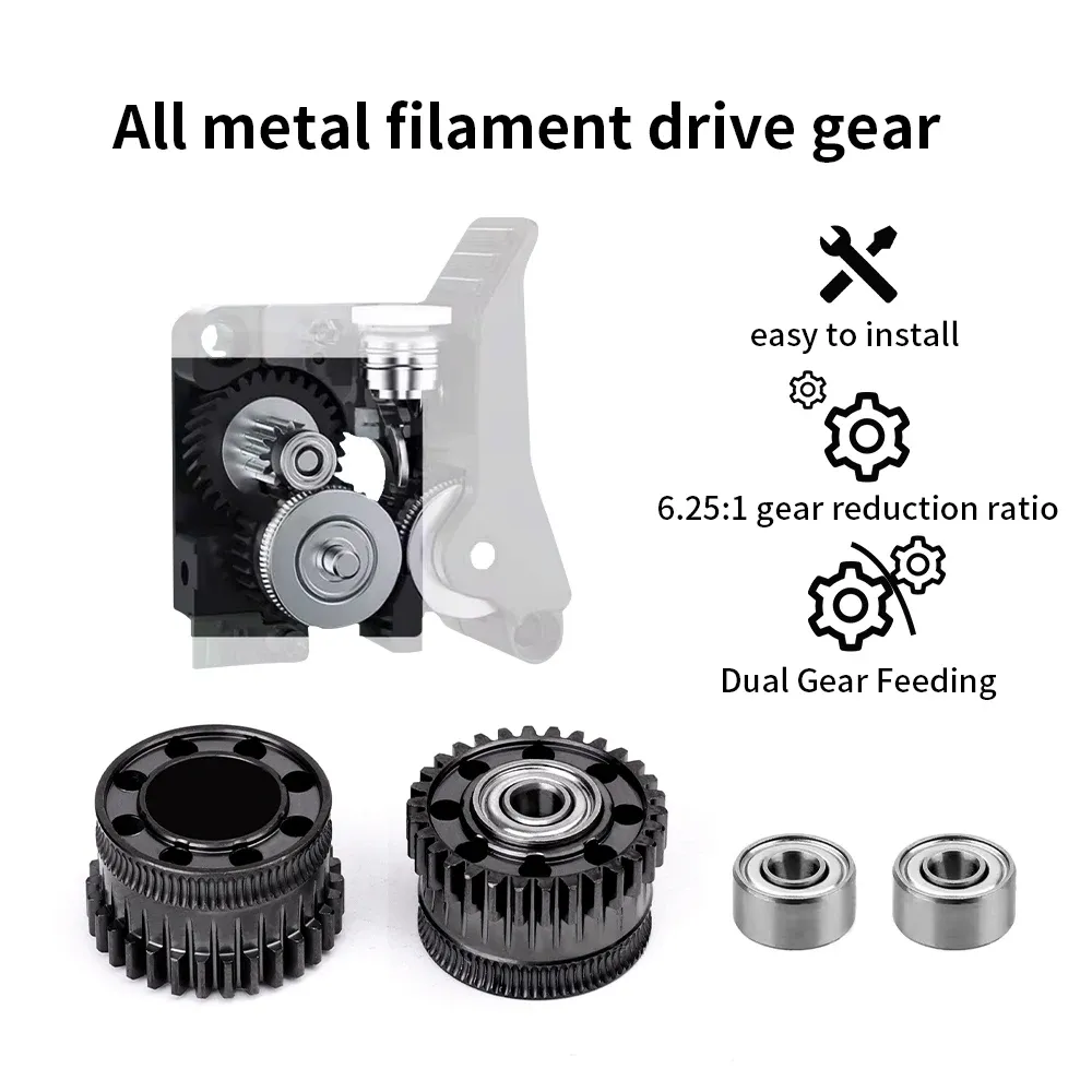 Helical Extruder Gear Ganzmetall Doppelantrieb für Creality K2 Pro Plus