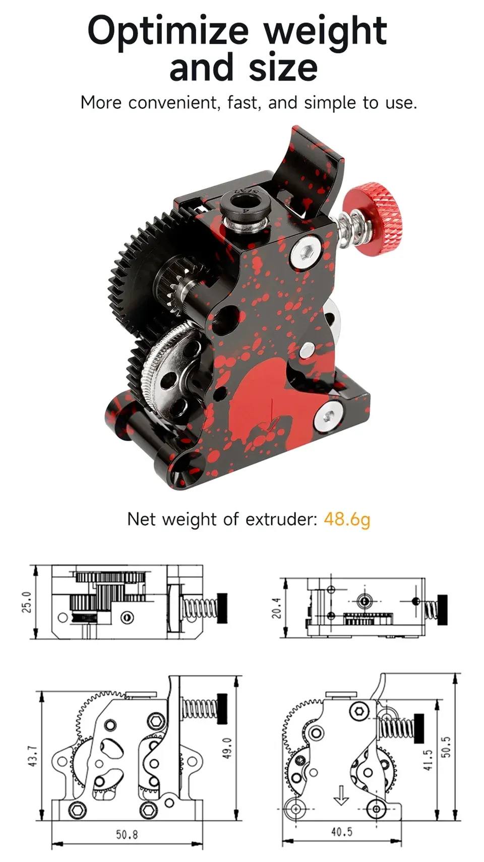 HGX LITE 2.0 Extruder Dual-Gang-Tarnung Ganzmetall