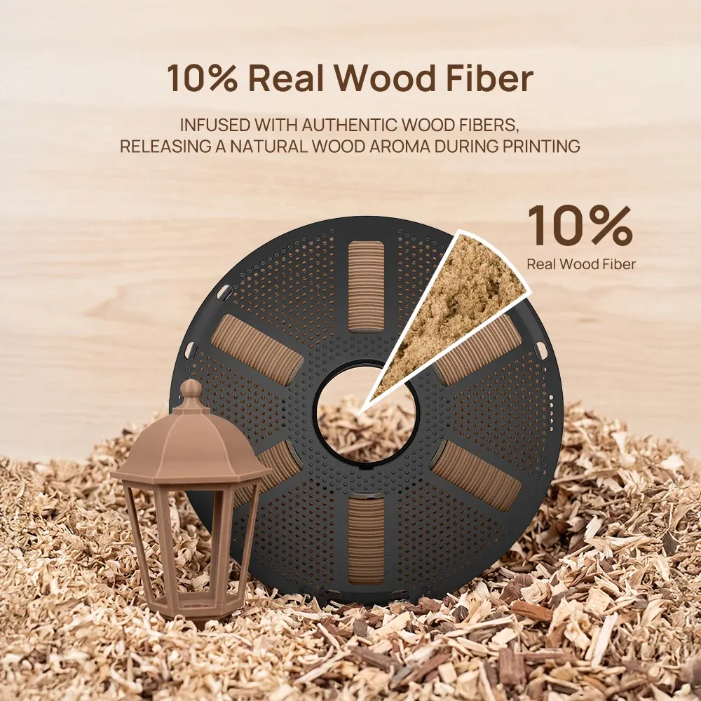 Holz PLA Filament 1,1 kg 1,75 mm 10% Holzfaser