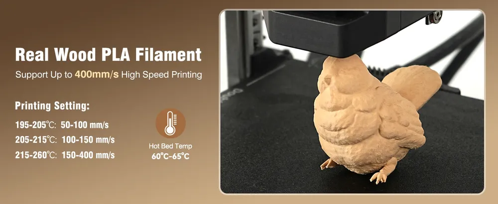 Holz PLA Filament 1,75 mm mit Holzfasern 1 kg