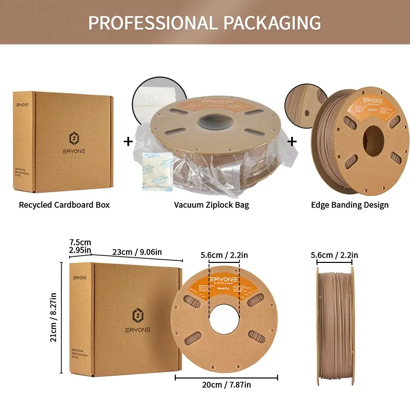 Holz PLA Filament 1,75 mm mit Holzstruktur 4 kg