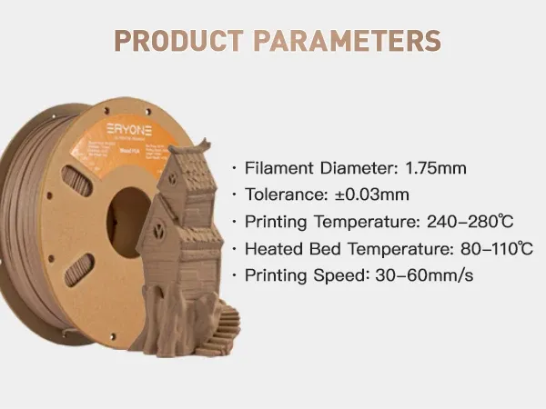 Holz PLA Filament 1,75 mm mit Holzstruktur 4 kg