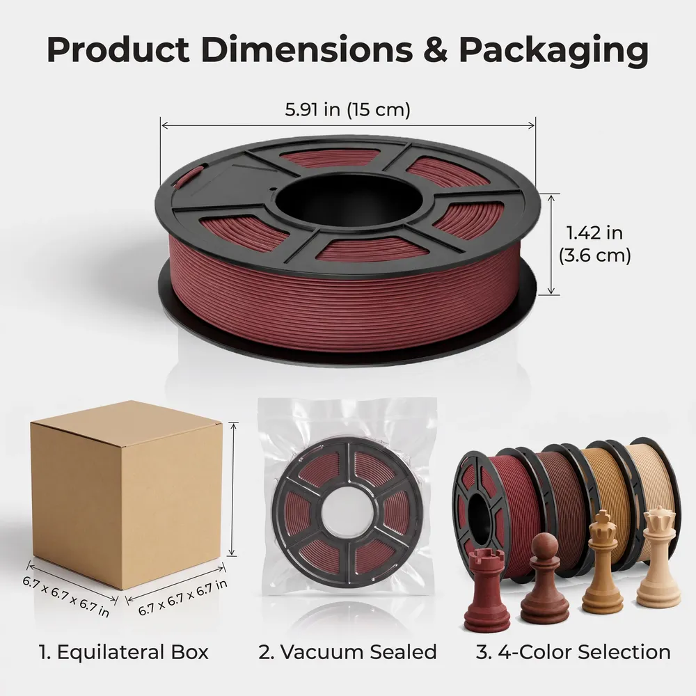 Holz PLA Filament 200 g bis 1 kg 1,75 mm