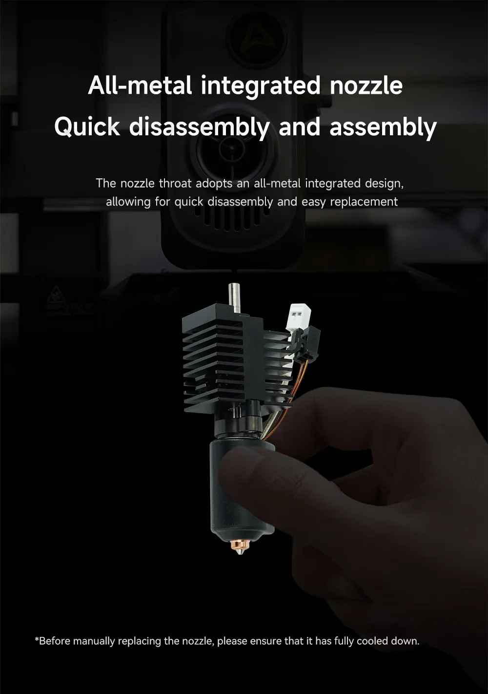 Hot End Kit Ganzmetalldüse gehärteter Stahl für Creality K2 Plus