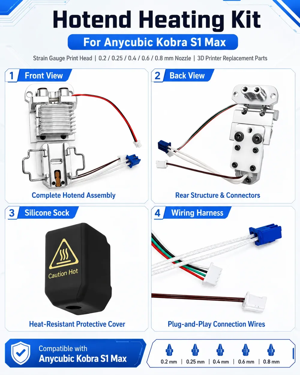 Hotend Bausatz Anycubic Kobra S1 Max Kühlkörper Heizblock