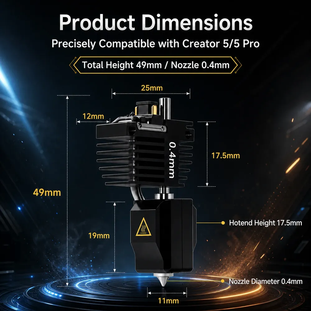 Hotend C5 für Creator 5 Pro mit Düse aus gehärtetem Stahl
