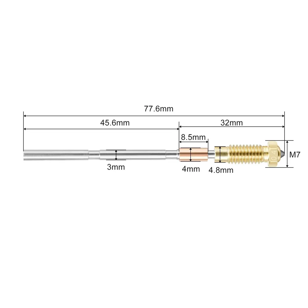 Hotend-Düse aus gehärtetem Stahl für Prusa MK4/XL 0,4 mm