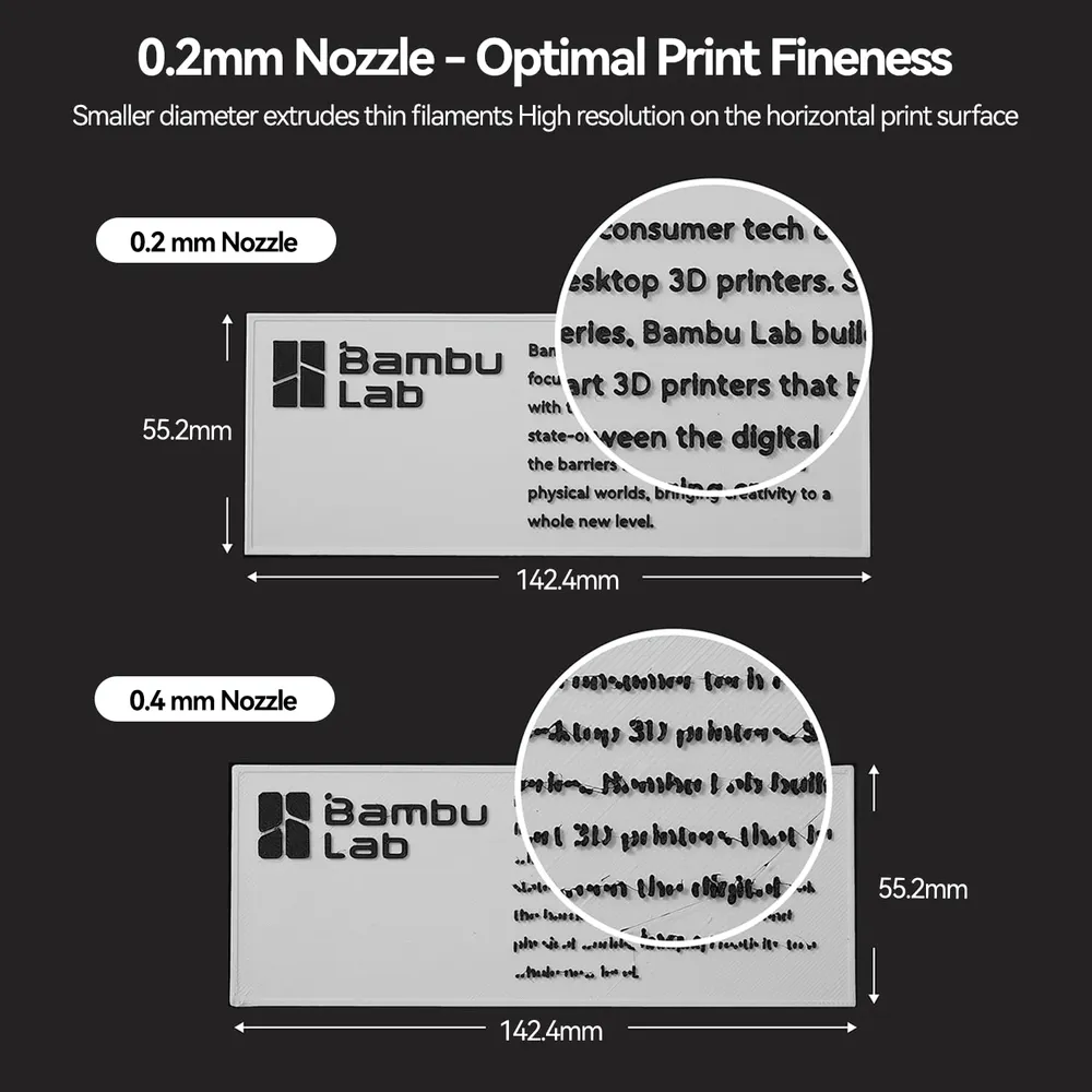 Hotend-Düse gehärtete Stahldüse 0,2 bis 0,8 mm für Bambu P2S X2D