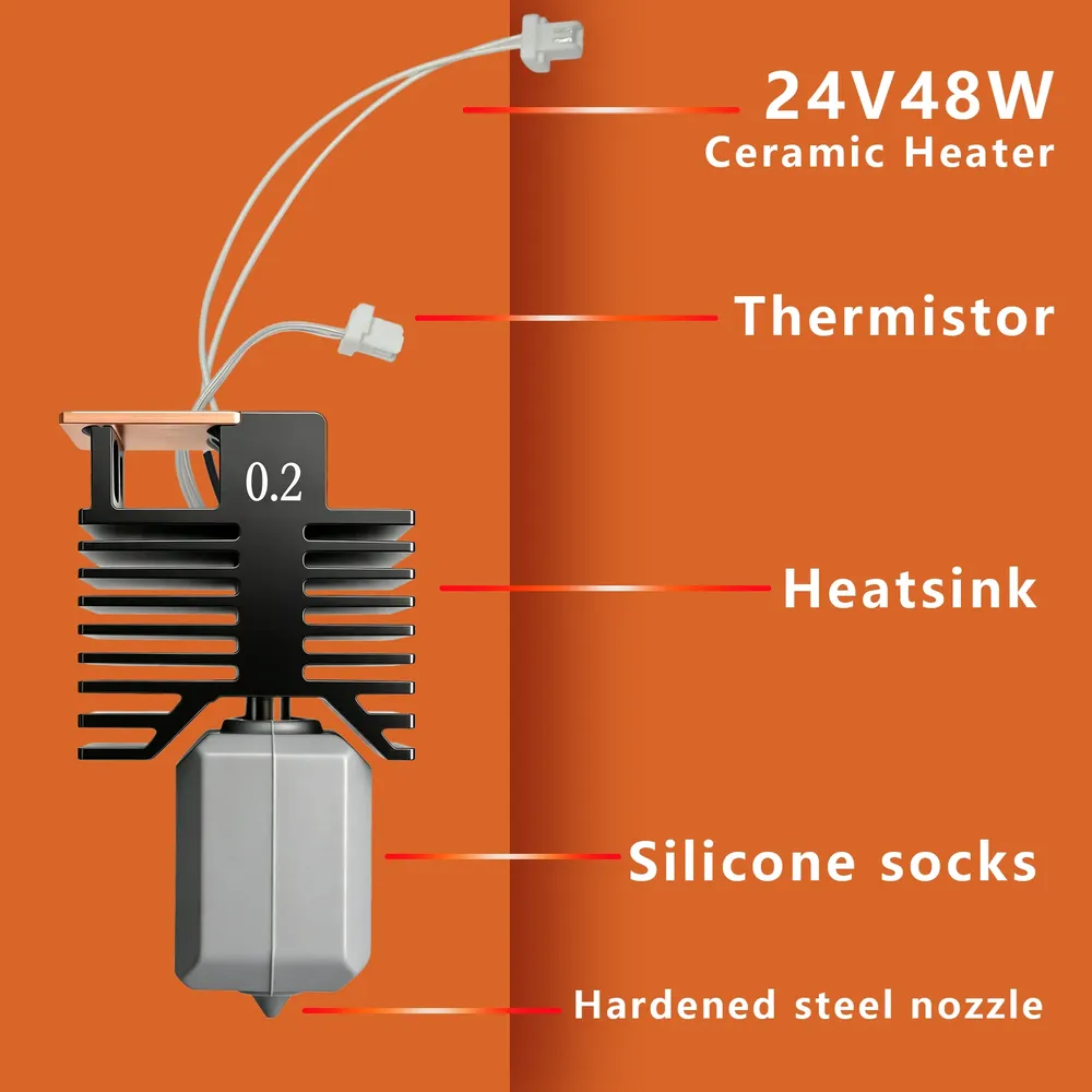 Hotend-Extruder für Snapmaker U1 mit Keramikheizung und Stahldüse