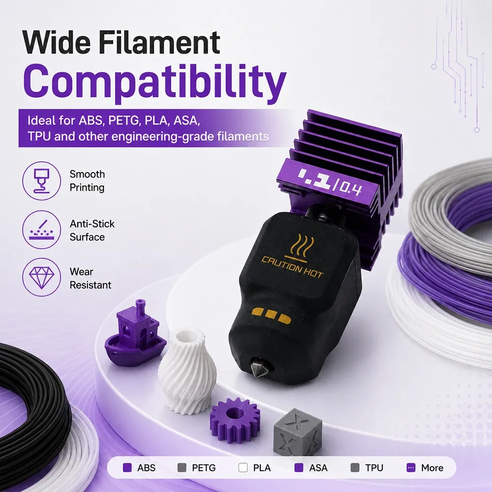 Hotend für Bambu Lab A1/X2D Serie mit Düsen-Upgrade