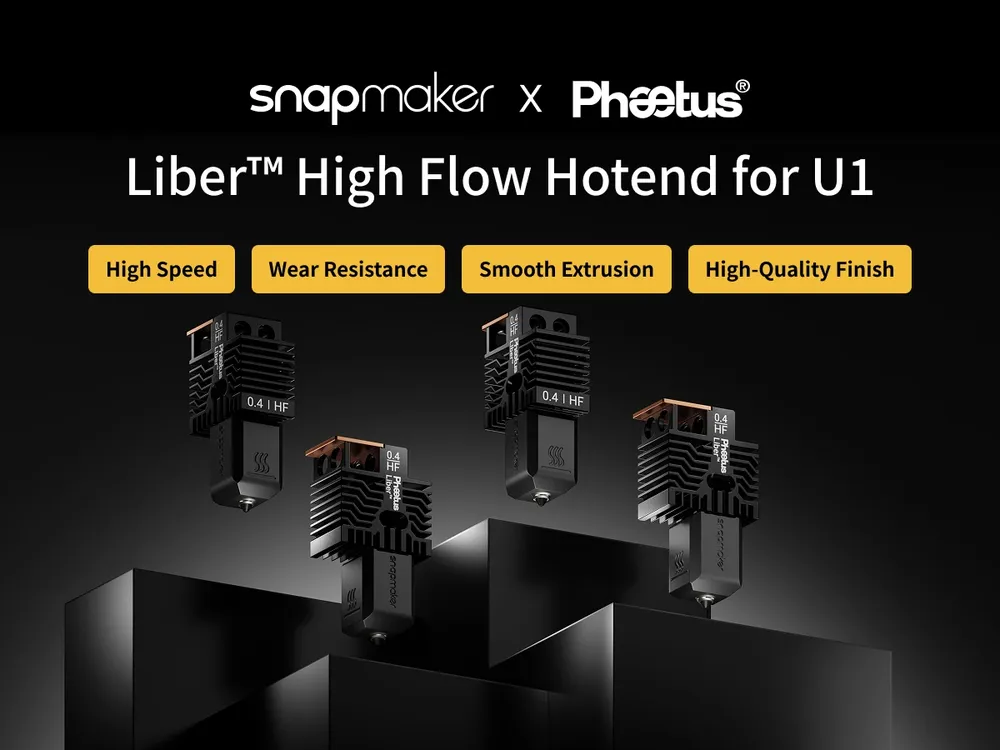 Hotend für Snapmaker U1 mit DLC-beschichteter Düse bis 55 mm³/s