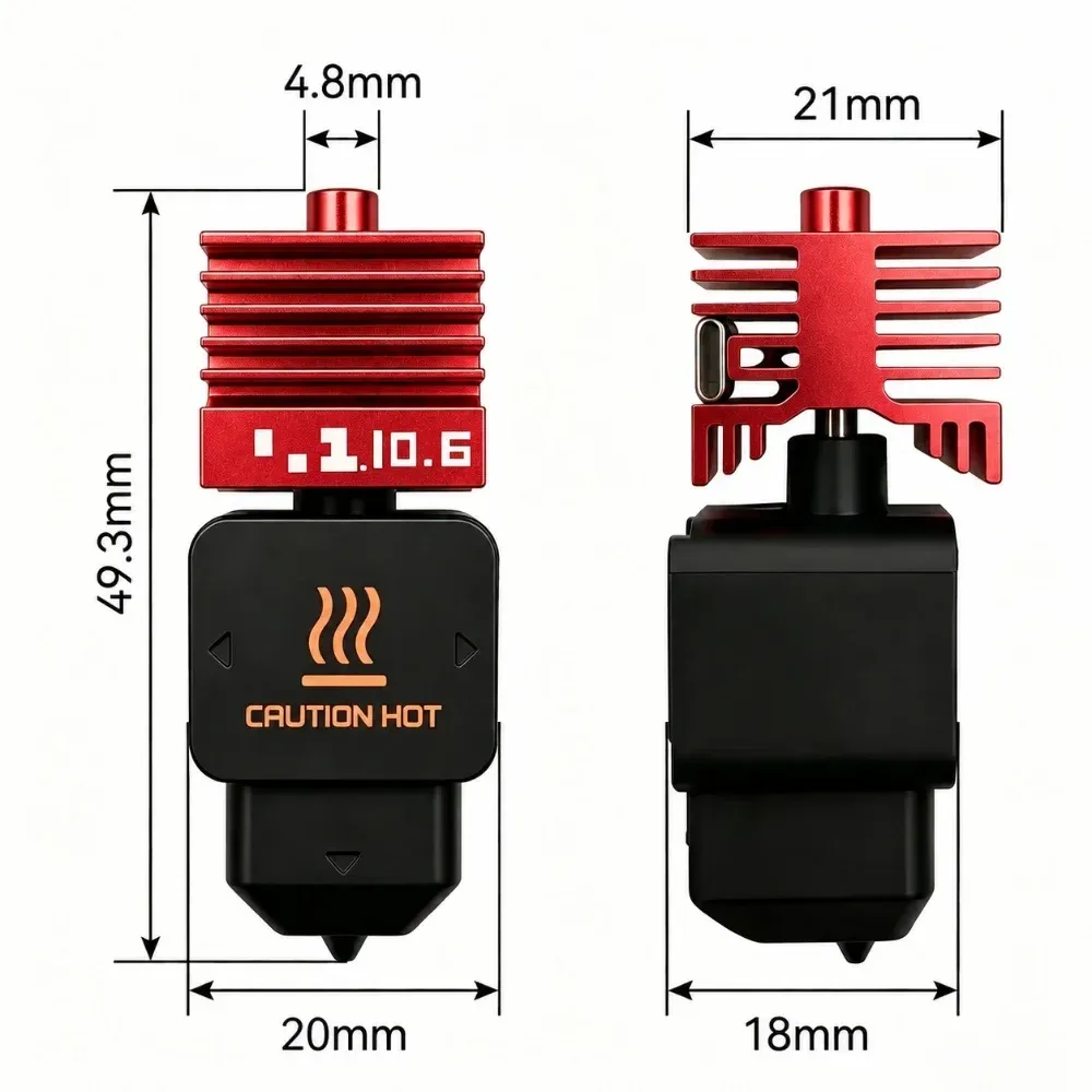 Hotend High-Flow MPVD für Bambu Lab A1 MINI mit hoher Härte