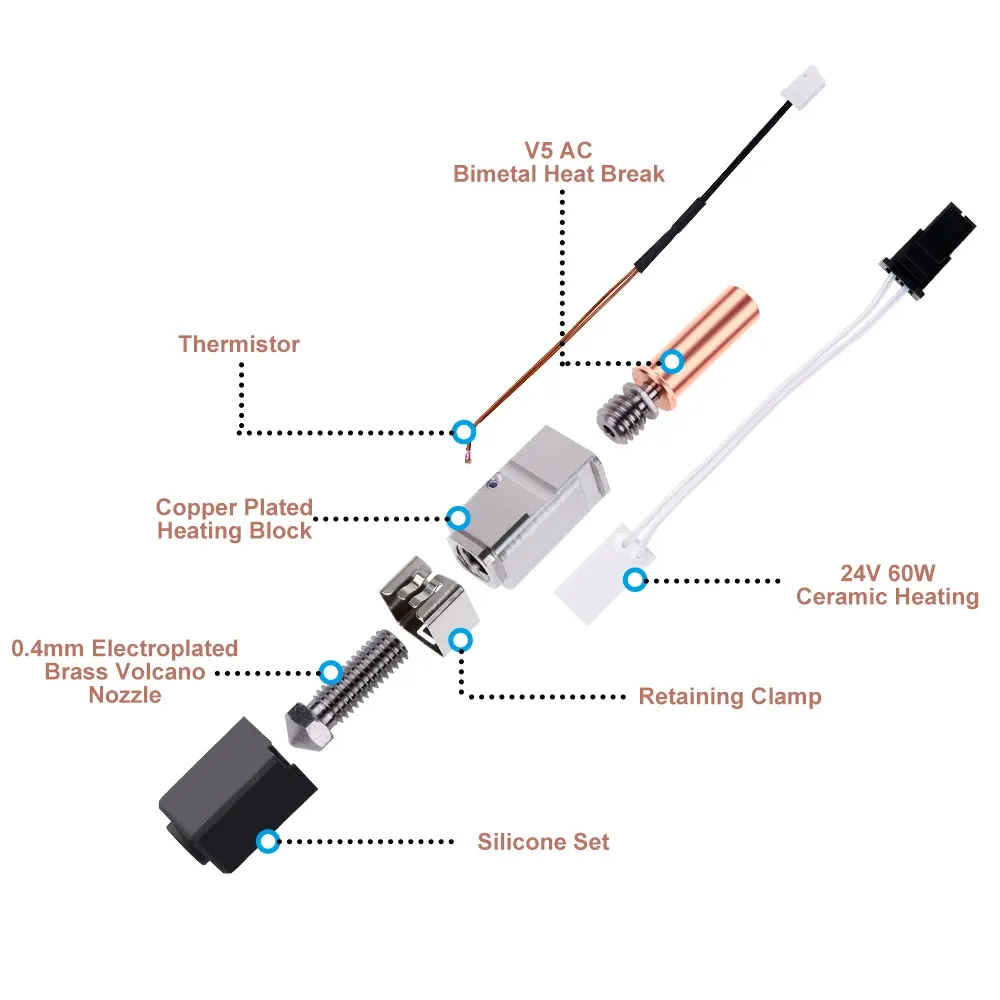 Hotend Kit 24V 60W für Anycubic Kobra 2 Serie Volcano Düse