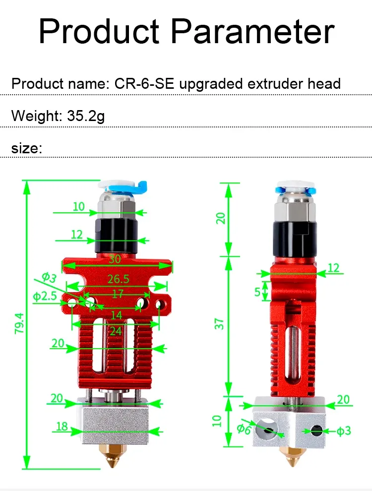 Hotend-Kit CR-6 SE für 3D-Drucker mit verbesserter Düse
