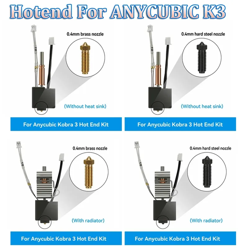 Hotend Kit für Anycubic Kobra 3 Druckkopf Bimetal Heatbreak