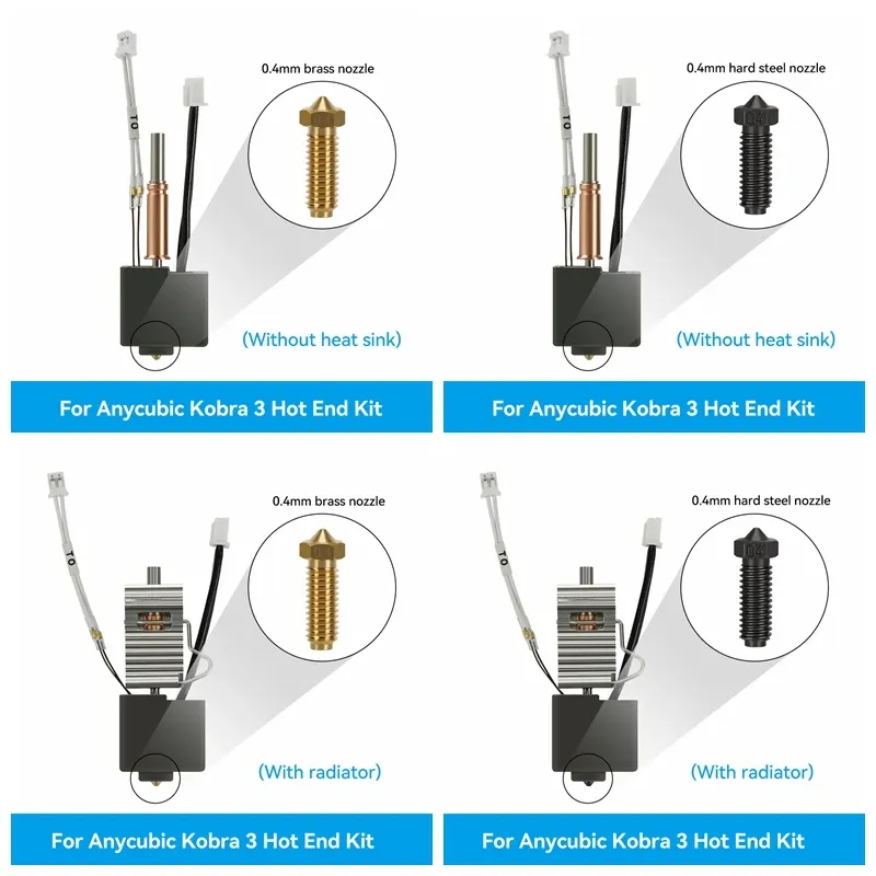 Hotend Kit für Anycubic Kobra 3 Druckkopf Bimetal Heatbreak