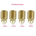 Hotend-Kit für Anycubic Kobra 3 mit Düsen aus gehärtetem Stahl 0,2 bis 0,8 mm – Farbe 4pcs brass