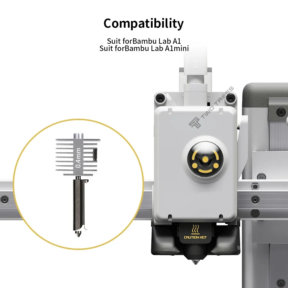 Hotend Kit für Bambu Lab A1 A1 Mini Düse gehärteter Stahl