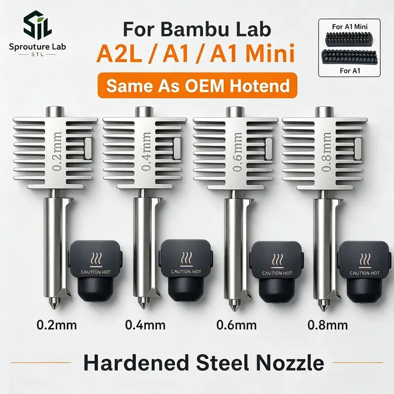 Hotend Kit für Bambu Lab A1 A1 Mini mit Düsen 0,2 bis 0,8 mm
