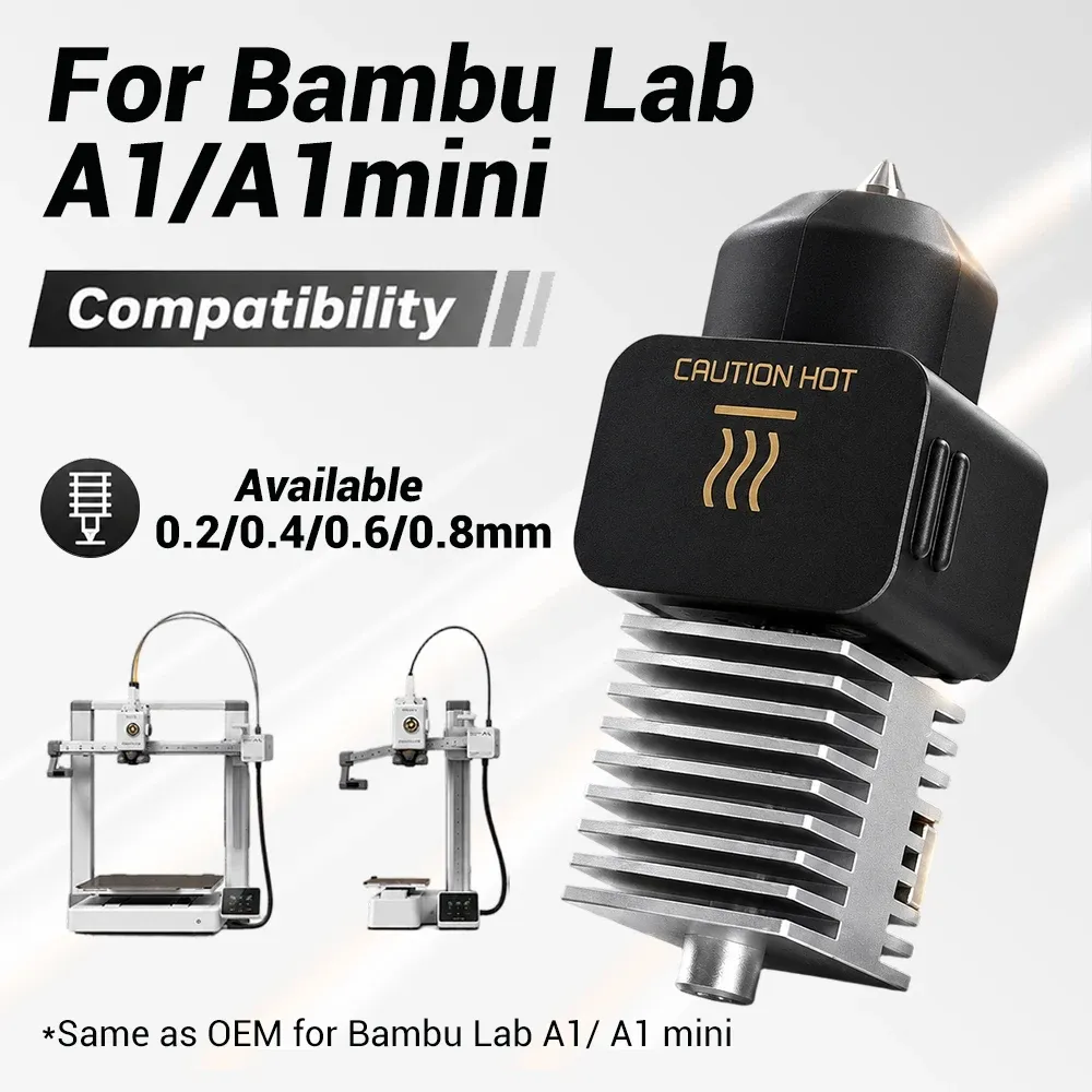 Hotend Kit für Bambu Lab A1 A1 Mini mit Düsen 0,2 bis 0,8 mm