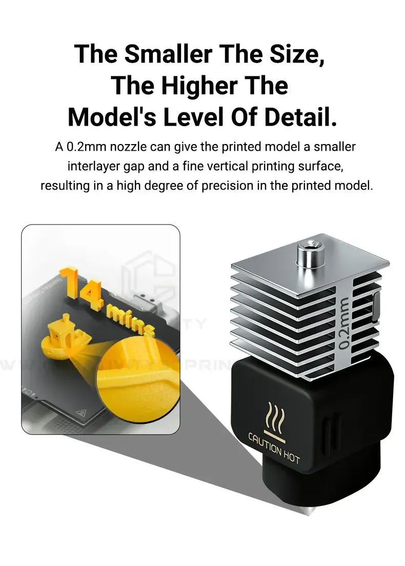 Hotend-Kit für Bambu Lab A1/A1 Mini mit gehärteter Düse 0,2 bis 0,8 mm