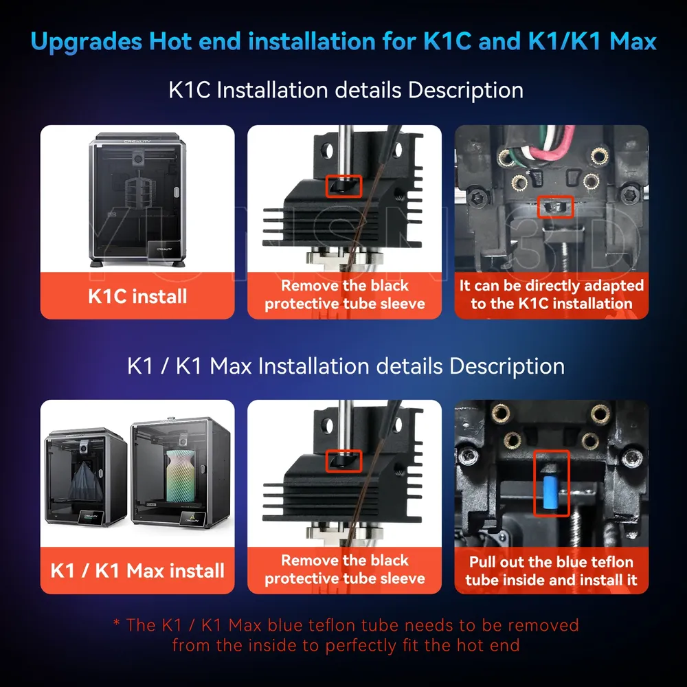 Hotend Kit für Creality K1 K1C K1 Max mit Keramik Heizblock