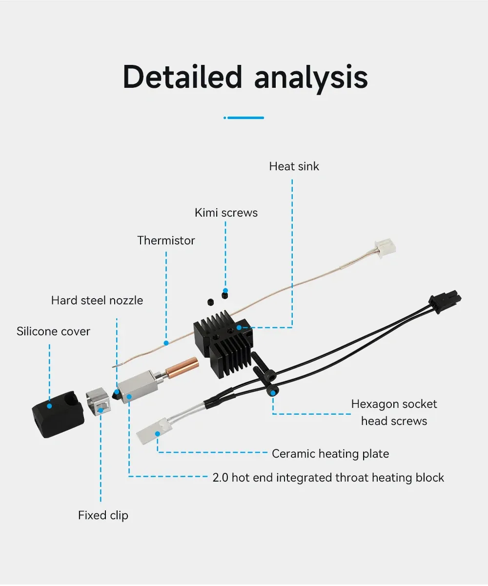 Hotend-Kit für Qidi X plus 3 Serie mit Keramik-Heizstab