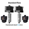 Hotend-Kit gehärtete Stahldüse 0,2 bis 0,8 mm für Bambu H2D A1 – Farbe 2x0.6 Standard Flow