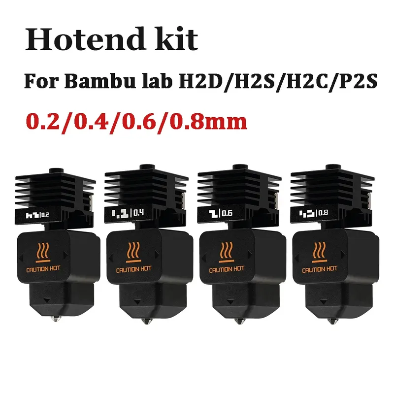 Hotend-Kit gehärtete Stahldüse 0,2 bis 0,8 mm für Bambu H2D A1