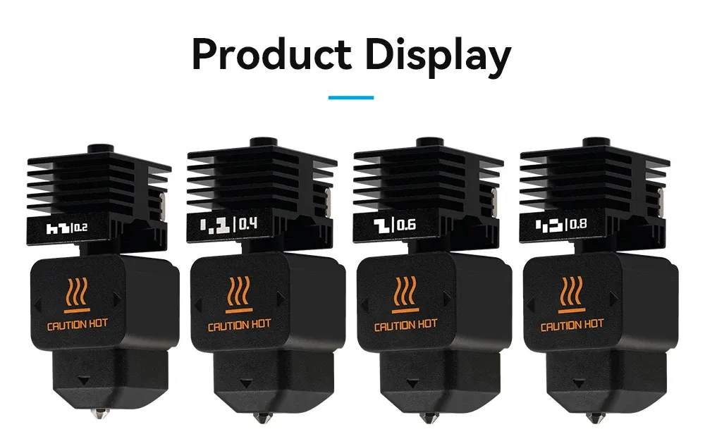 Hotend-Kit gehärtete Stahldüse 0,2 bis 0,8 mm für Bambu H2D A1