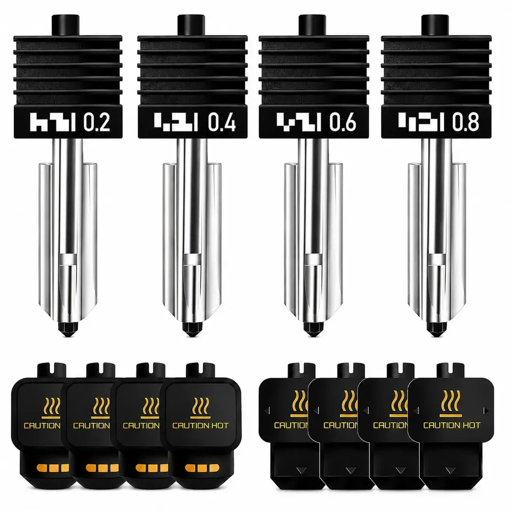 Hotend-Kit gehärtete Stahldüse 0,2 bis 0,8 mm für Bambu P2S A1