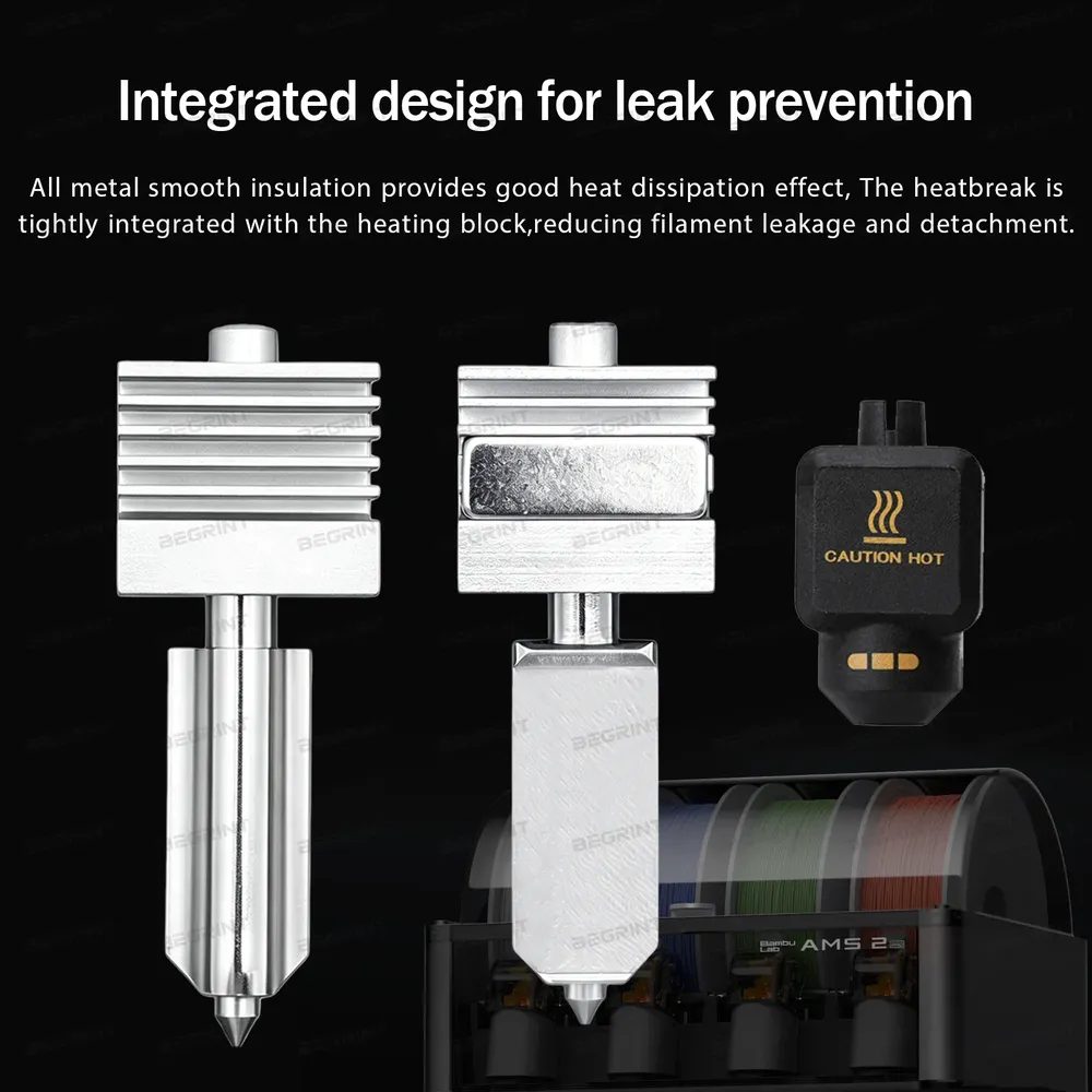Hotend Kit gehärtete Stahldüse 0,4 mm für Bambu P2S X2D