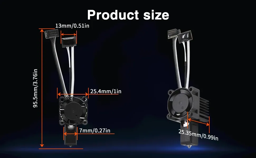 Hotend-Kit gehärteter Stahl für P1P P1S mit Lüfter und Thermistor