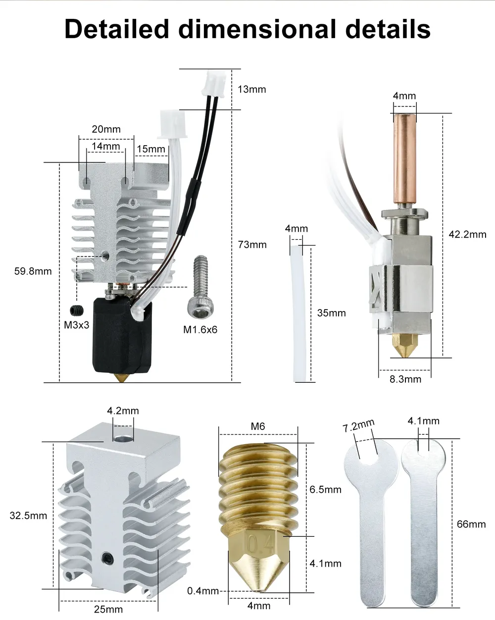 Hotend-Kit Keramik für Ender 3 V3 SE mit 60W Heizung