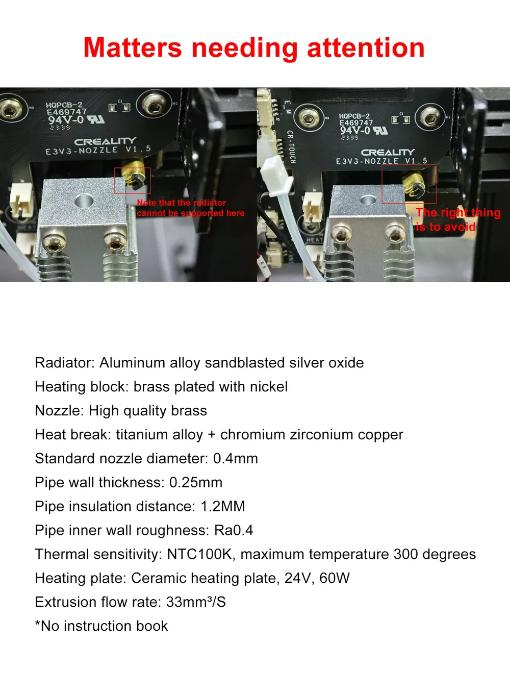 Hotend-Kit Keramik für Ender 3 V3 SE mit 60W Heizung